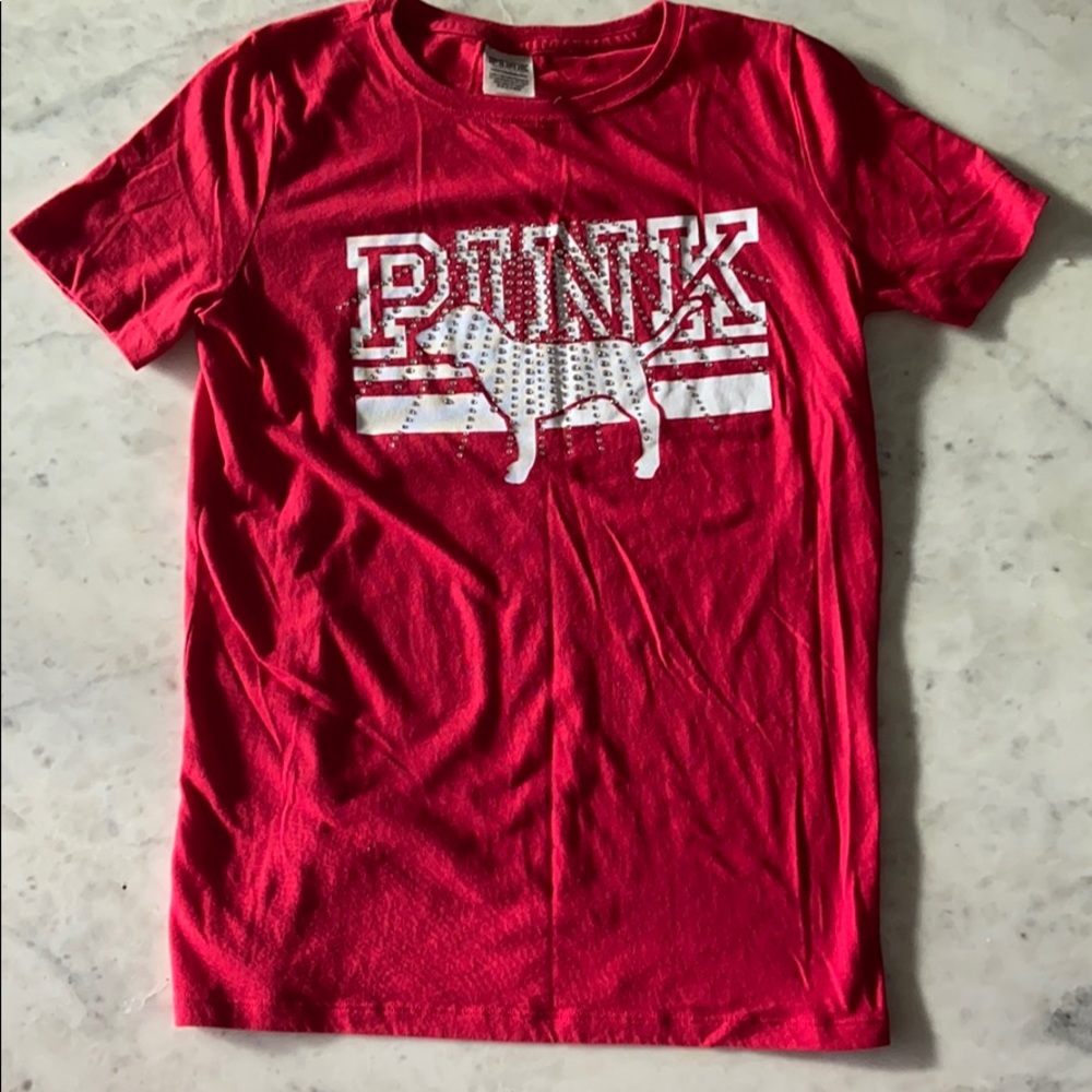 PINK t-shirt with rhinestones